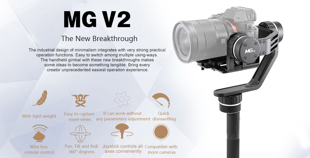 Feiyu Tech MG V2 3-Axis Gimbal for Mirrorless Camera & DSLR ราคาถูก