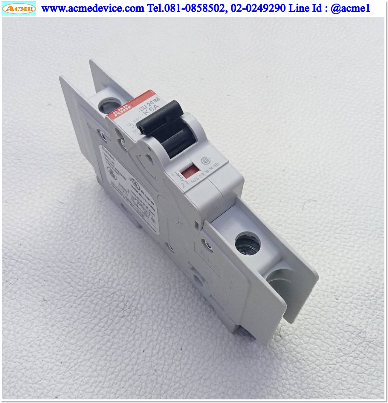 Breaker 1P ABB รุ่น SU201M-K6A, 6A, AC/DC, Maximum Voltage 277Vac/48Vdc