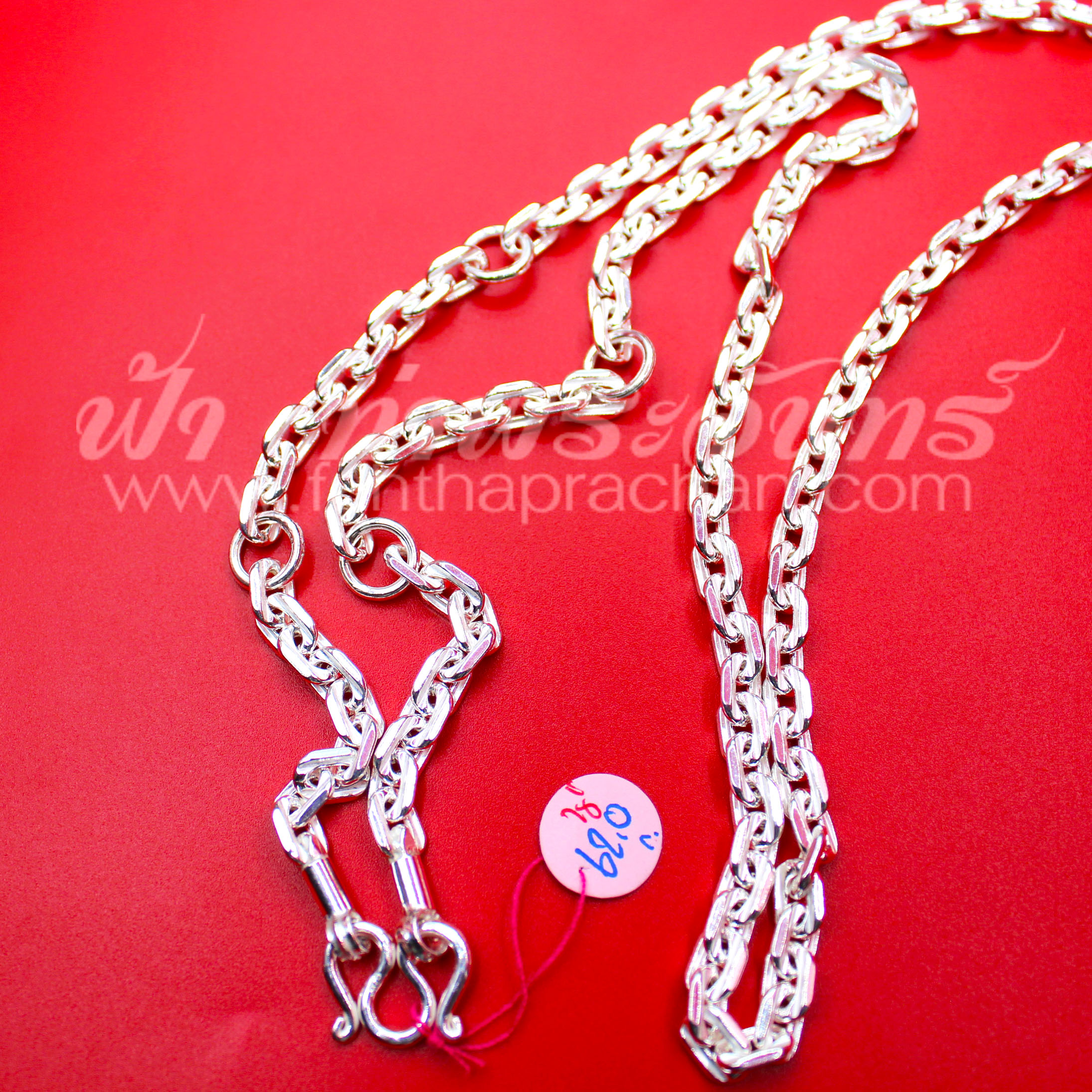 สร้อยคอเงินแท้ 92.5 ลายคตกิต แบบ 5 ห่วง