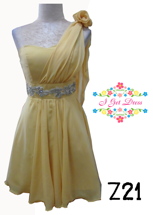 ราตรีสั้น สีเหลืองทอง(ฟรีไซส์)