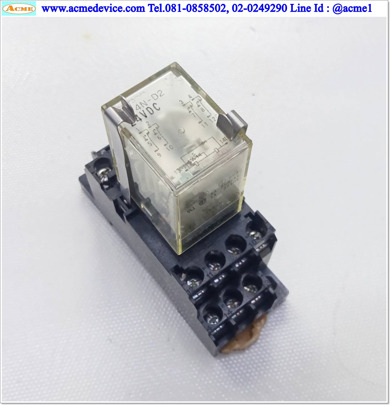 Relay Omron รุ่น MY4N-D2, Coil 24VDC + Socket