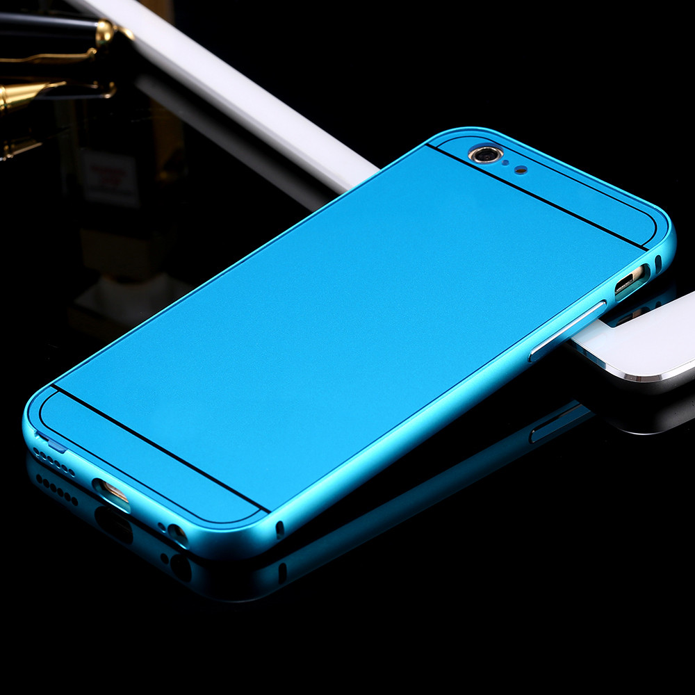 เคสสำหรับโทรศัพท์มือถือ iPhone 5/5s อลูมิเนียม+อะคริลิค ฝาหลัง (สีฟ้า)