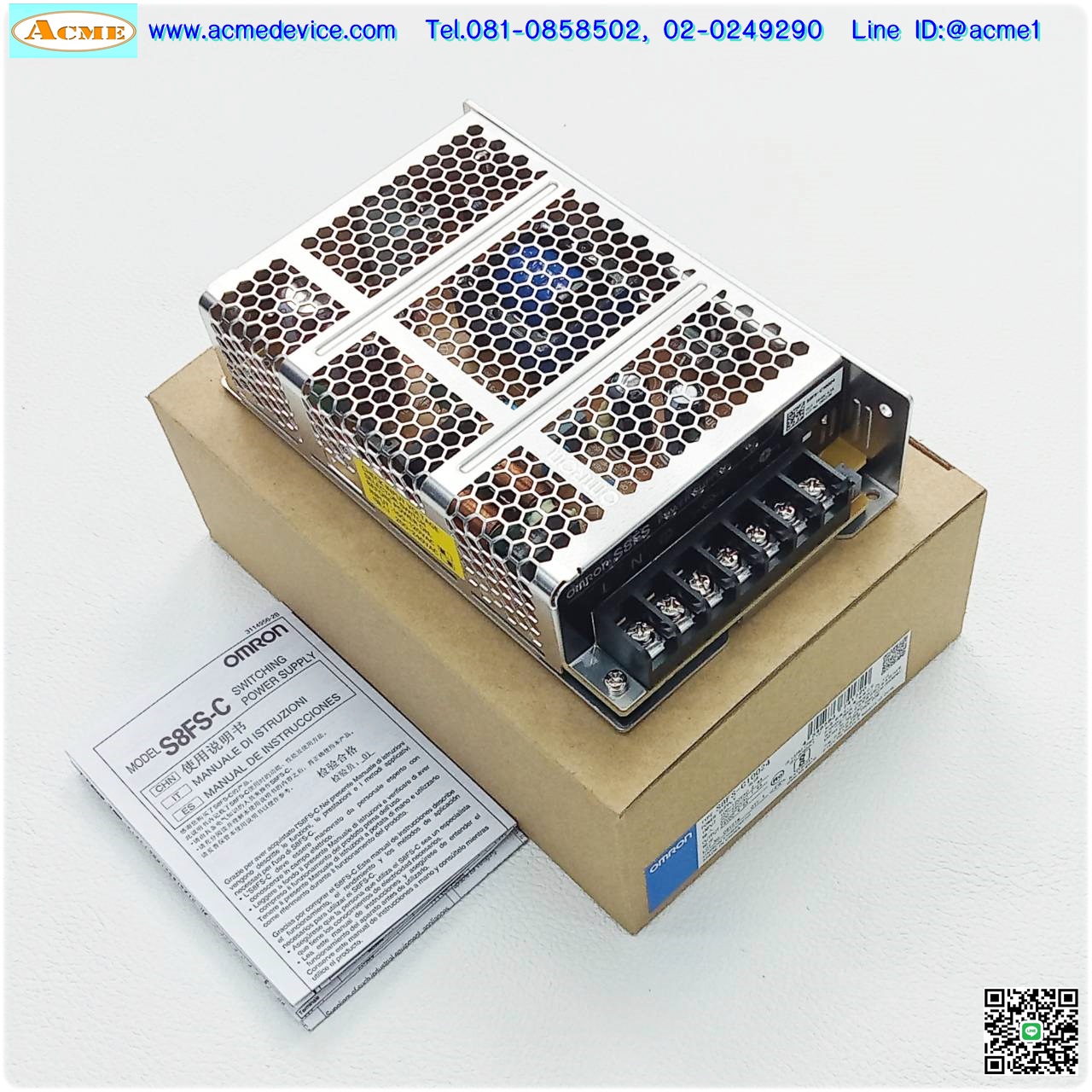 Power Supply Omron รุ่น S8FS-C10024, Output 24V, 4.5A, 100w