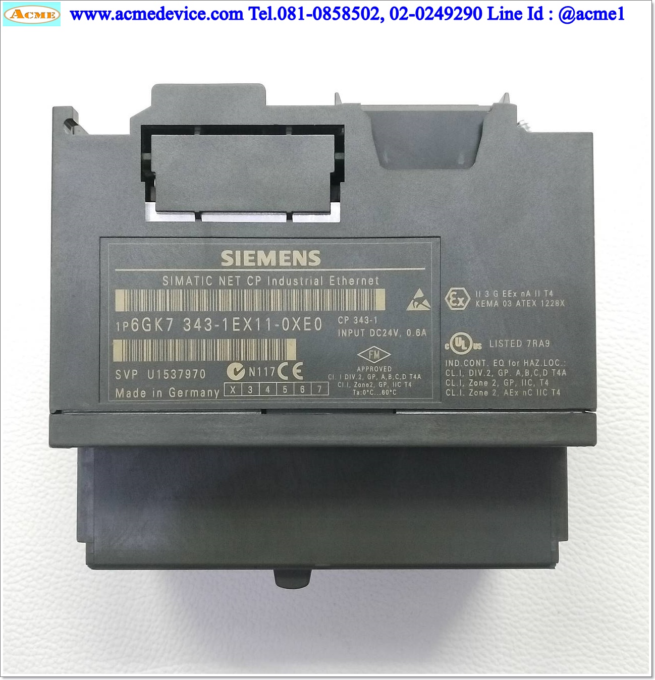 PLC Siemens Simatic รุ่น 6GK7343-1EX11-0XE0, NET CP Industrial Ethernet