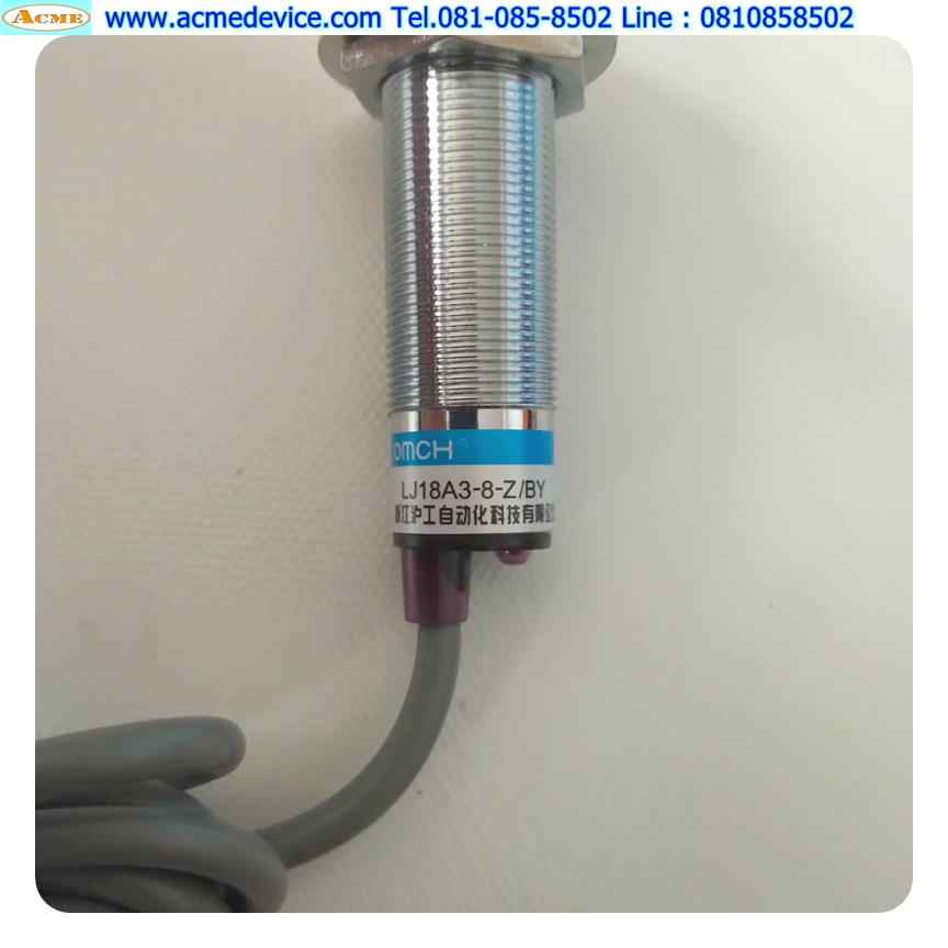 Proximity รุ่น LJ18A3-8-Z/BY, M18, ระยะ 8mm, 3Wire, PNP, NO, Unshielded, Inductive (สินค้าใหม่)