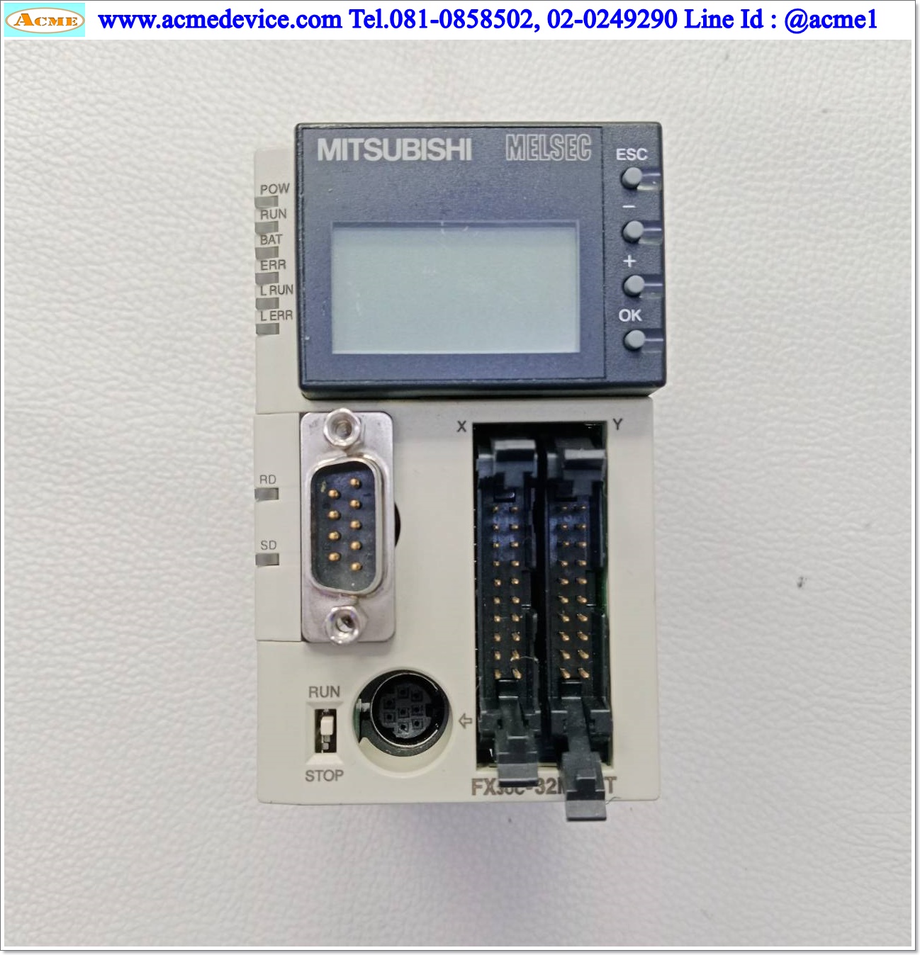 PLC Mitsubishi รุ่น FX3UC-32MT-LT, Input 24Vdc, Output Transistor
