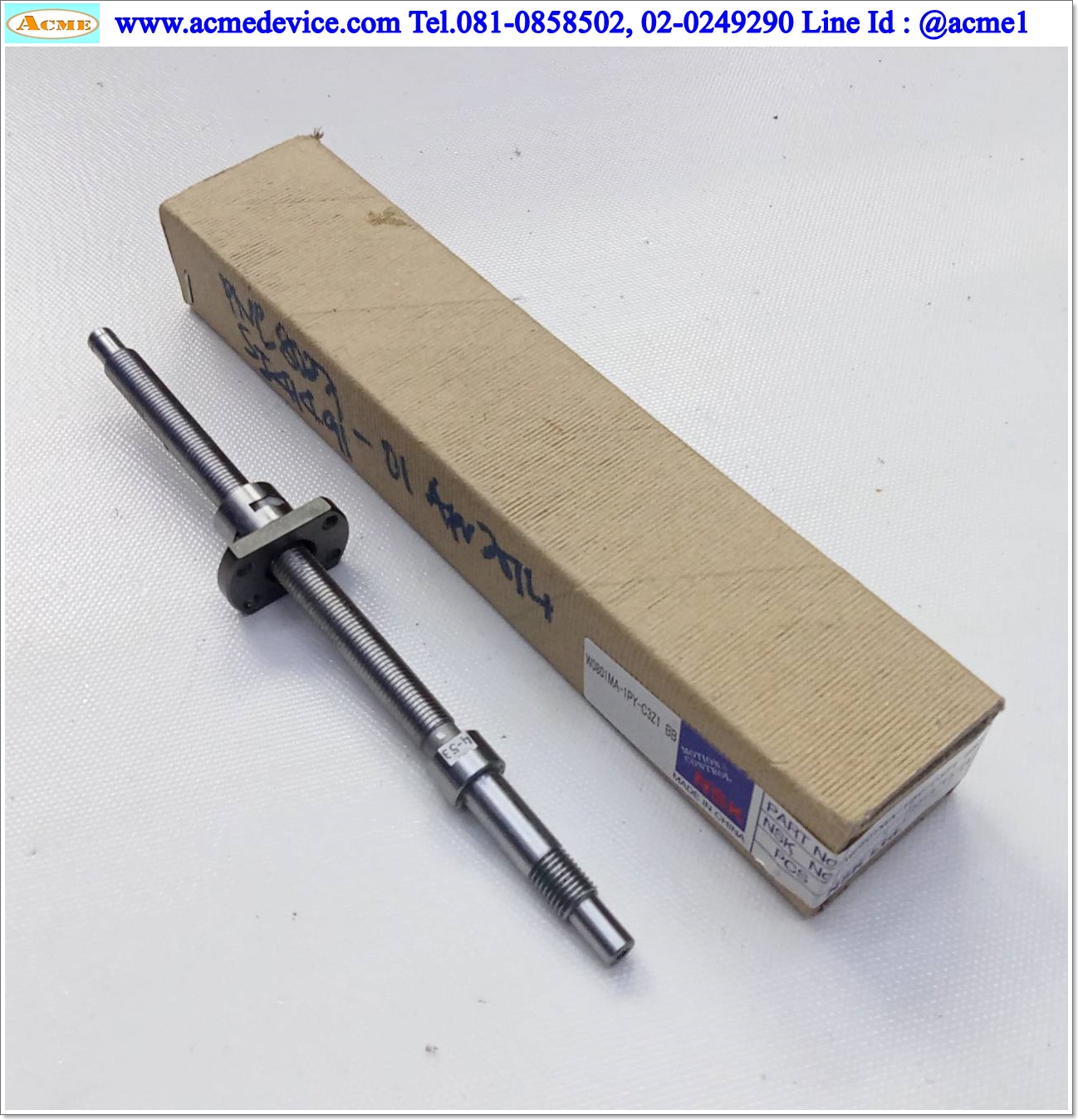 Ball Screw NSK รุ่น W0801MA-1PY-C3Z1, ขนาด 8 x 170 mm., Pit 2 mm.