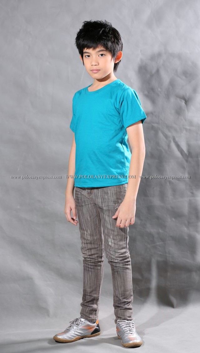 เสื้อยืดเด็ก สีหยก คอกลม แขนสั้น Size L