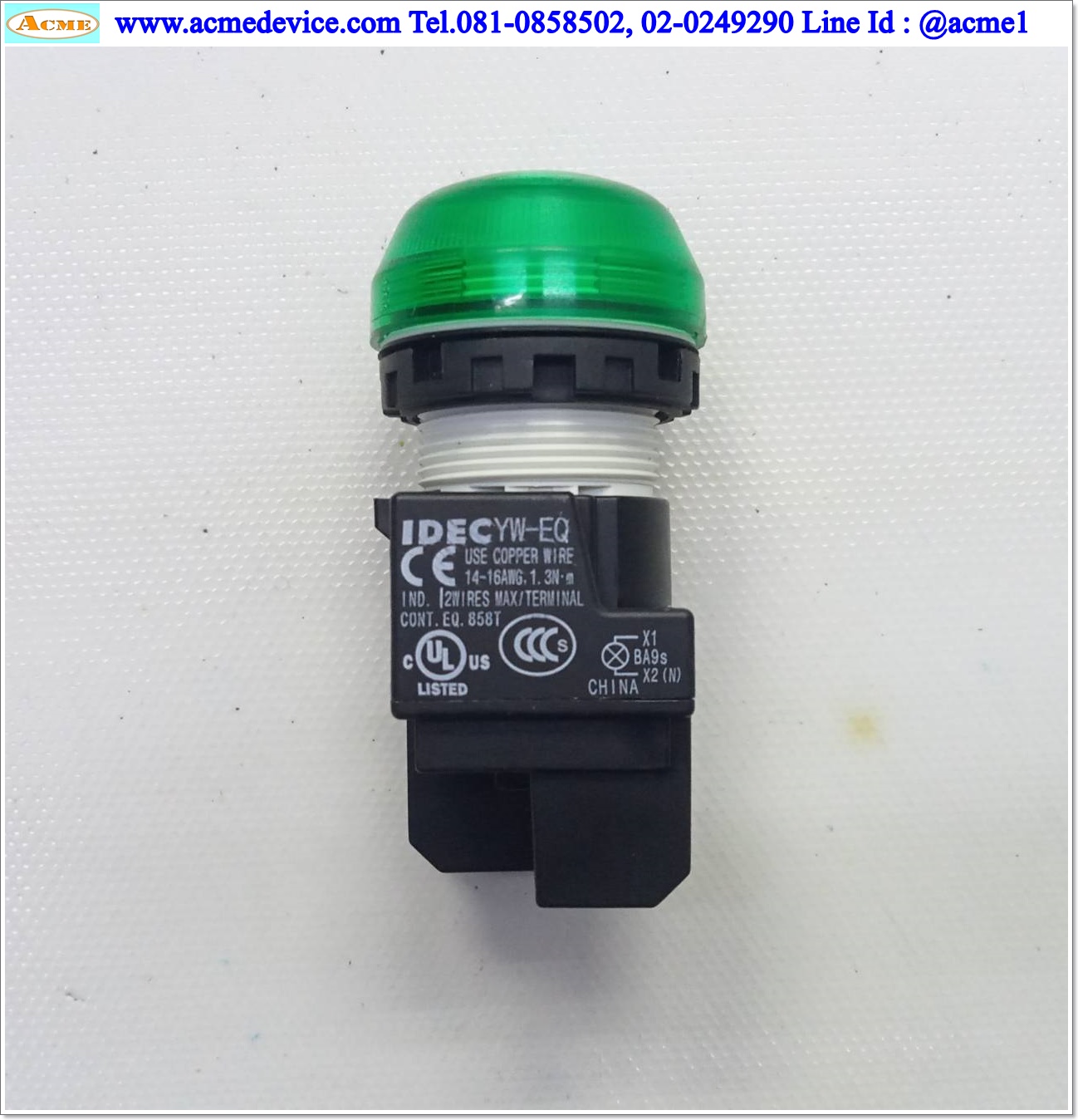 Pilot Lamp Idec รุ่น YW1P-2EQ4G, 24V (แบบโดม)