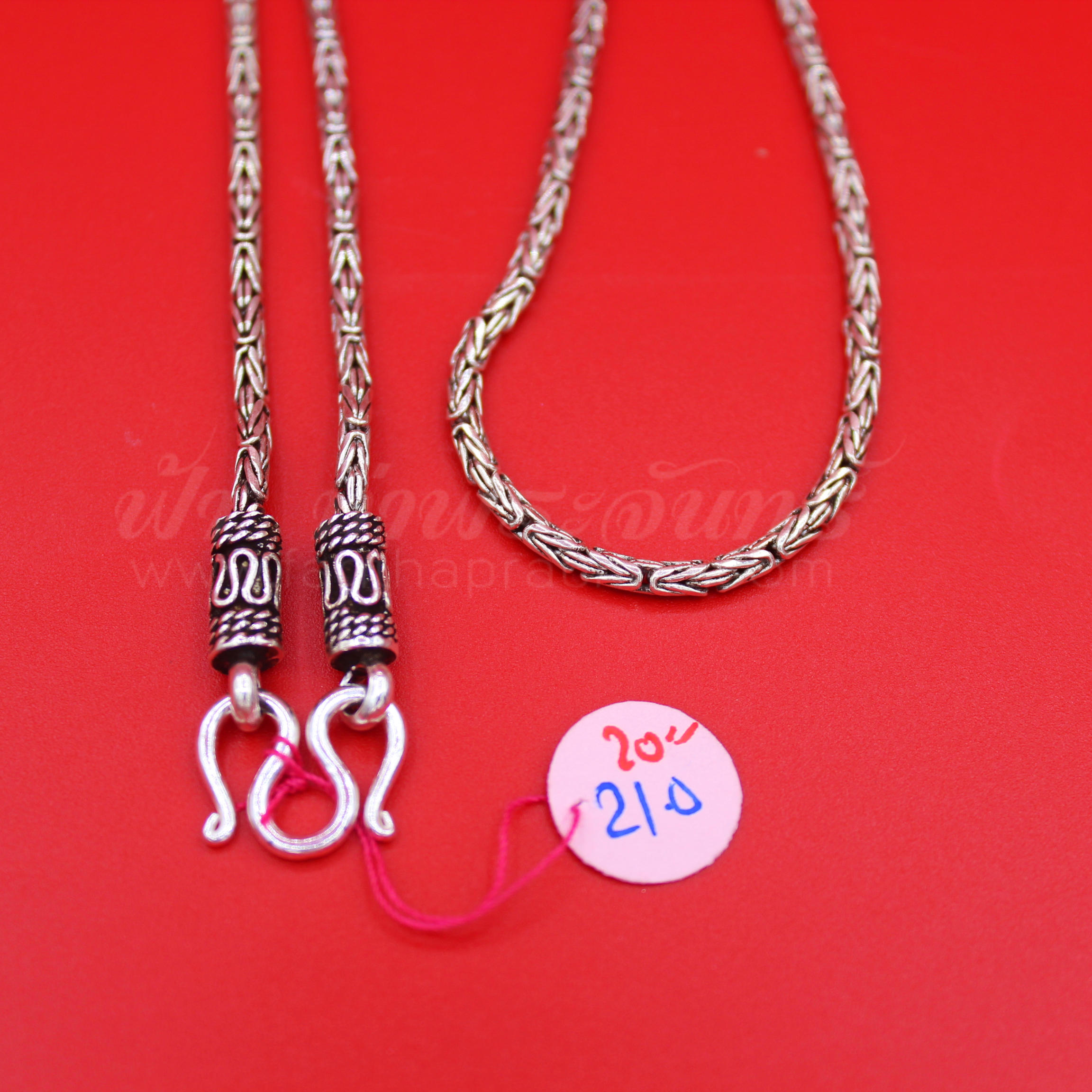 สร้อยคอเงินแท้ 92.5 ลายบาหลี หัวจรวด รมดำ