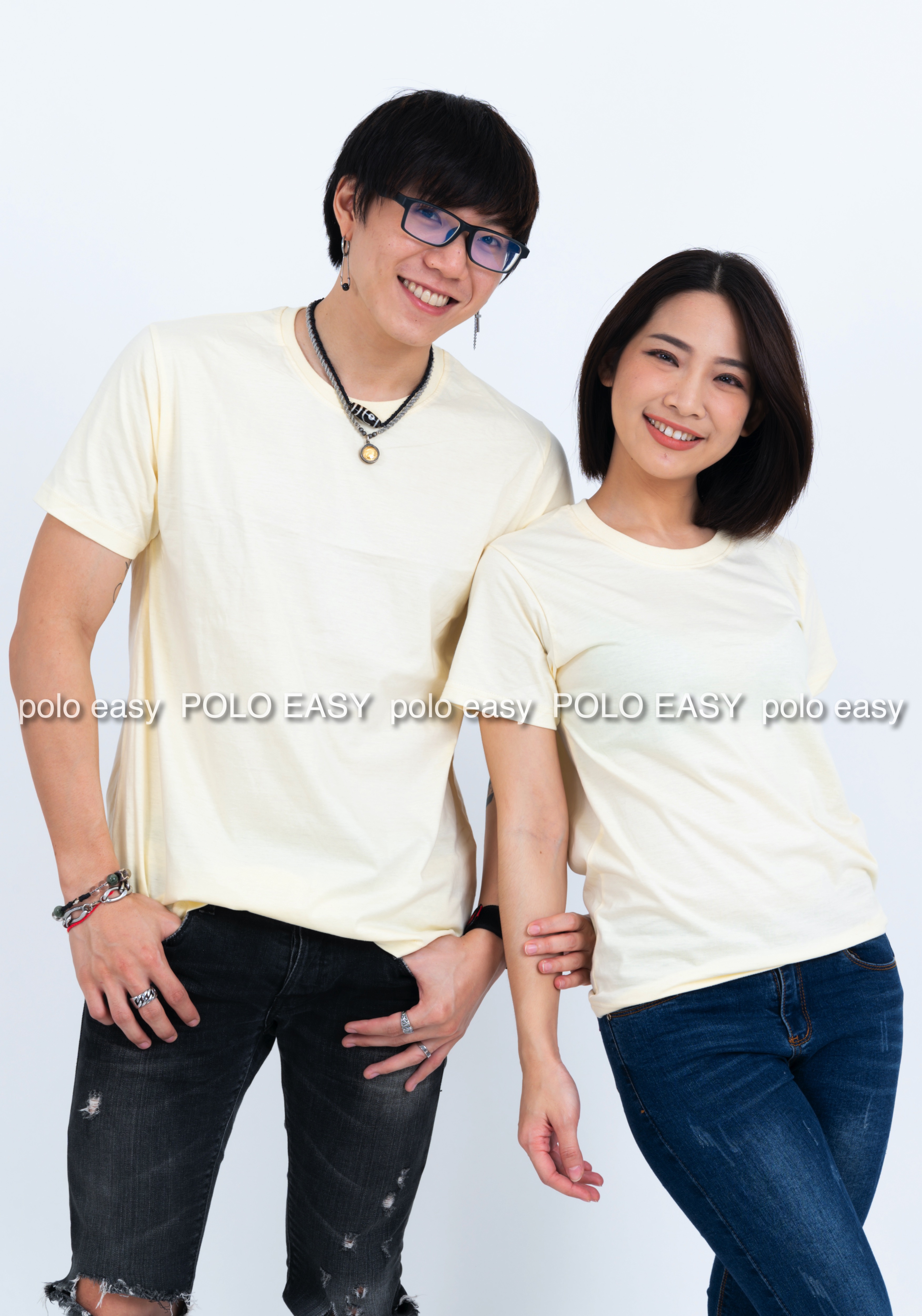 XL เสื้อยืด สีครีม คอกลมแขนสั้น Size XL แขนสั้น