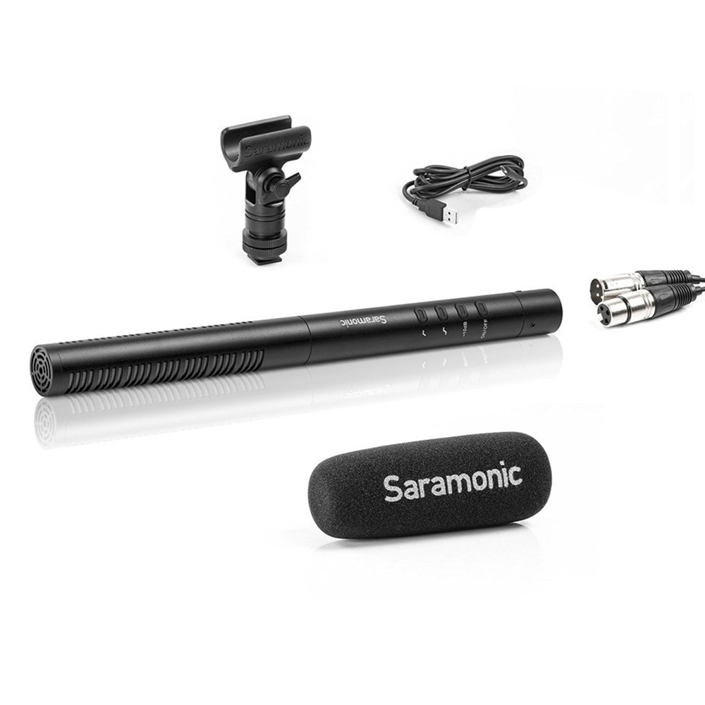 Saramonic SR-TM1 - Super-Cardioid Broadcast XLR Shotgun Condenser Microphone with Built-in Rechargeable Battery รับประกันศูนย์ไทย 1 ปี