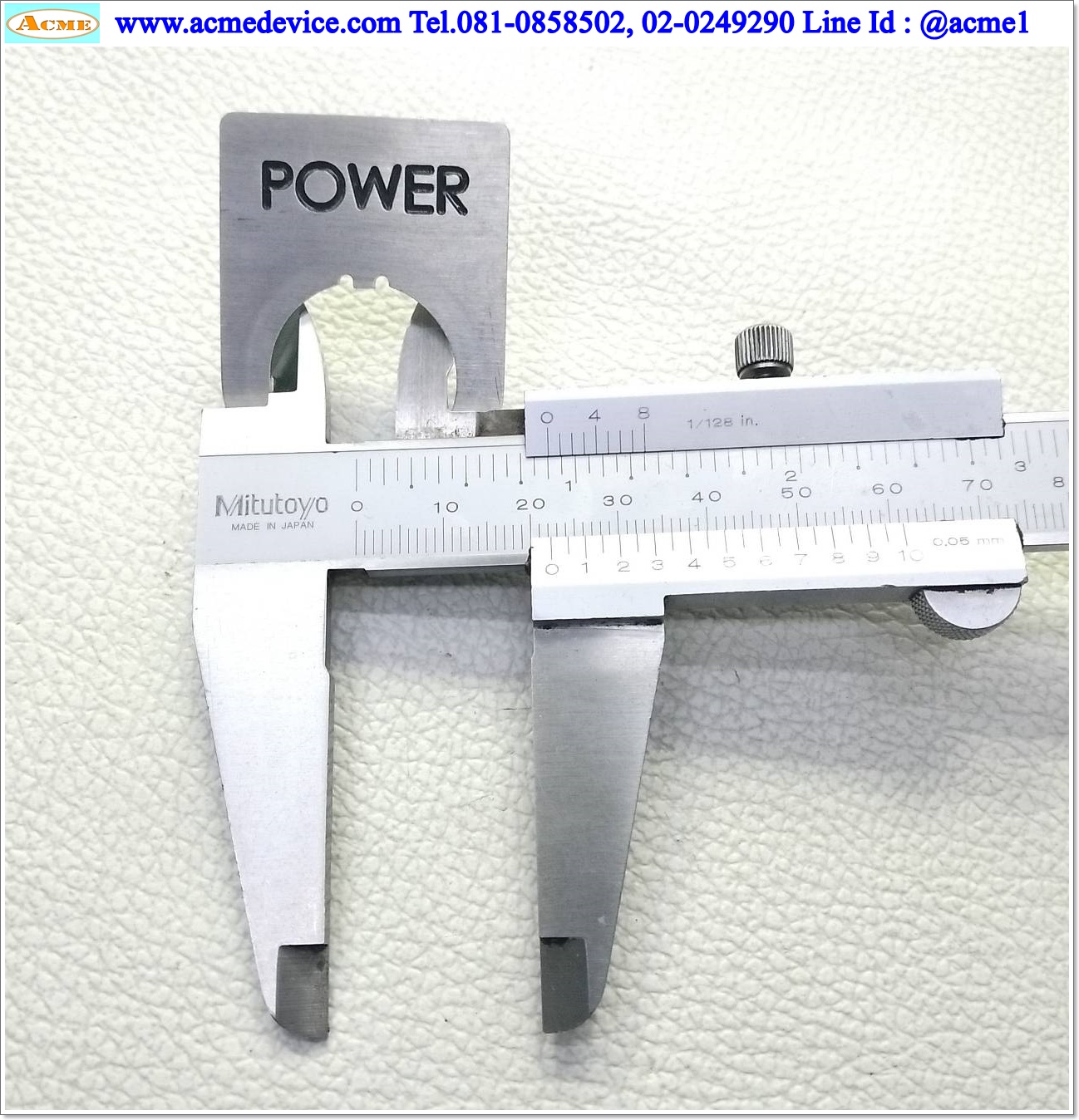 Name plate ตู้คอนโทรล POWER, Dai 22 mm. ขนาด 34 x 47 x 1.0 mm