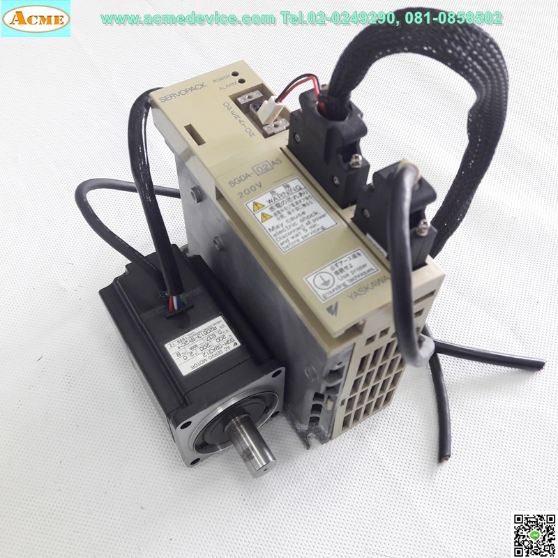Servo Drive Yaskawa รุ่น SGDA-02AS & Motor SGM-02A312, 200w (speed)