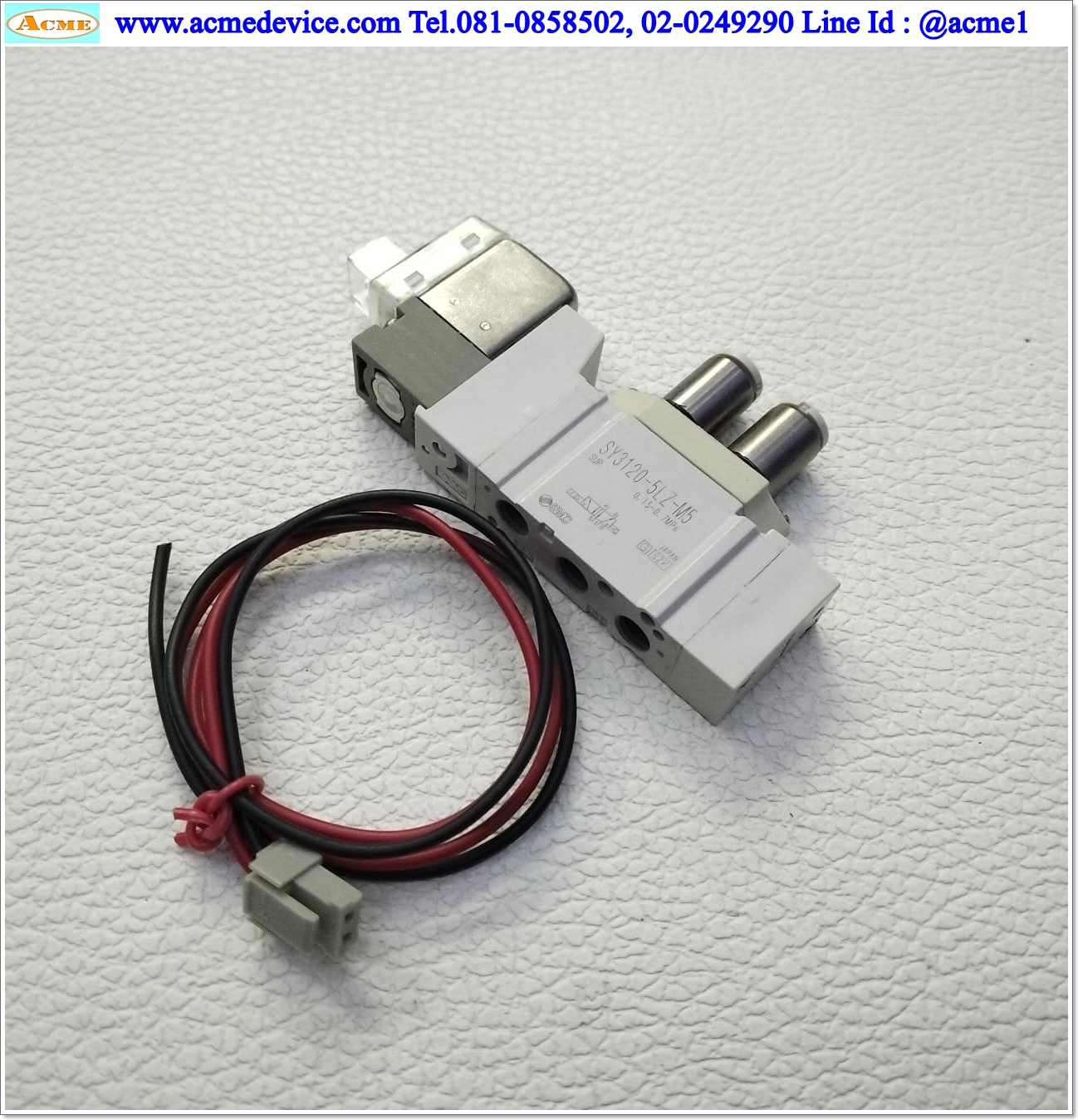 Solenoid Vaive SMC รุ่น SY3120-5LZ-M5, 5/2, 2-Position single, Coil 24Vdc (สายลม 4 มม.)