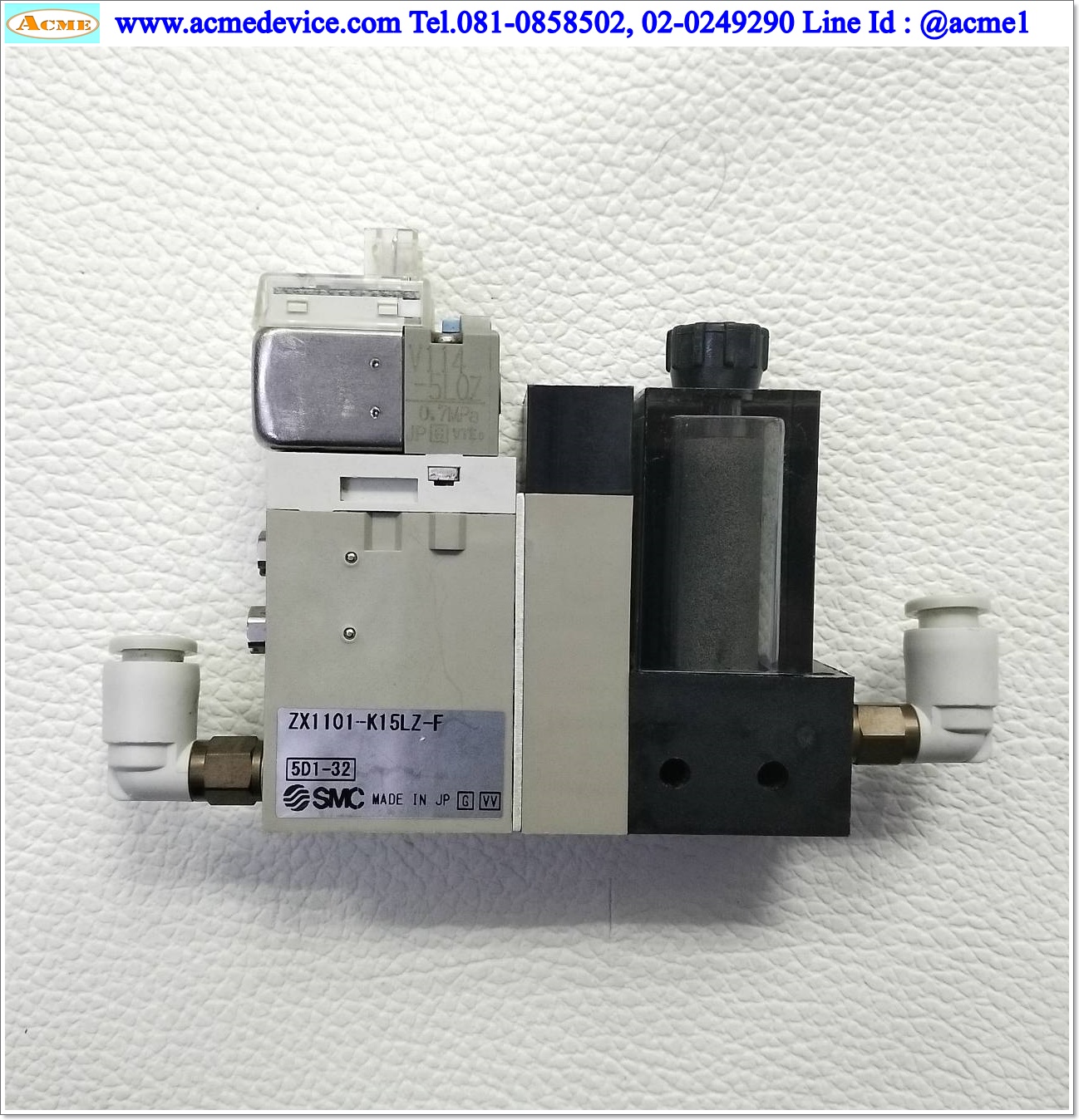 Vacuum Ejector SMC รุ่น ZX1101-K15LZ-F + V114-5LOZ, 24V