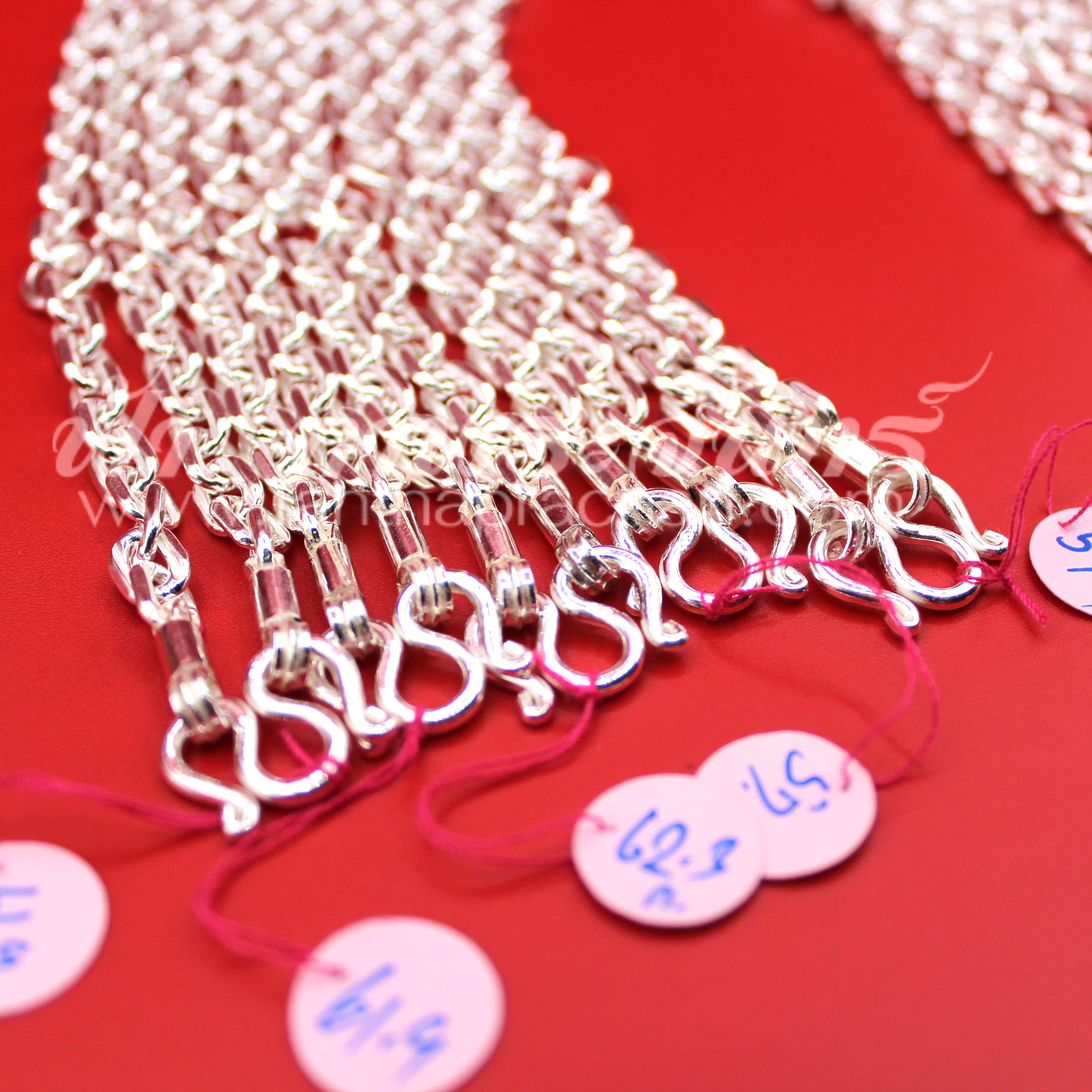 สร้อยคอเงินแท้ 92.5 ลายคตกิต แบบ 3 ห่วง