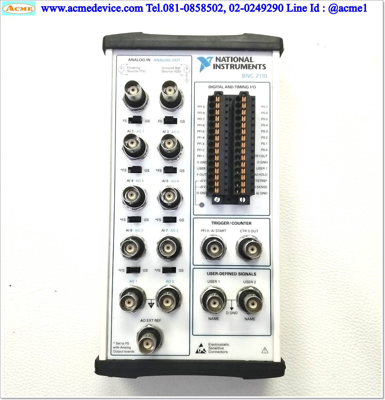 Shielded Connector Block National Instruments รุ่น BNC-2110, 68‑pin, BNC Connector