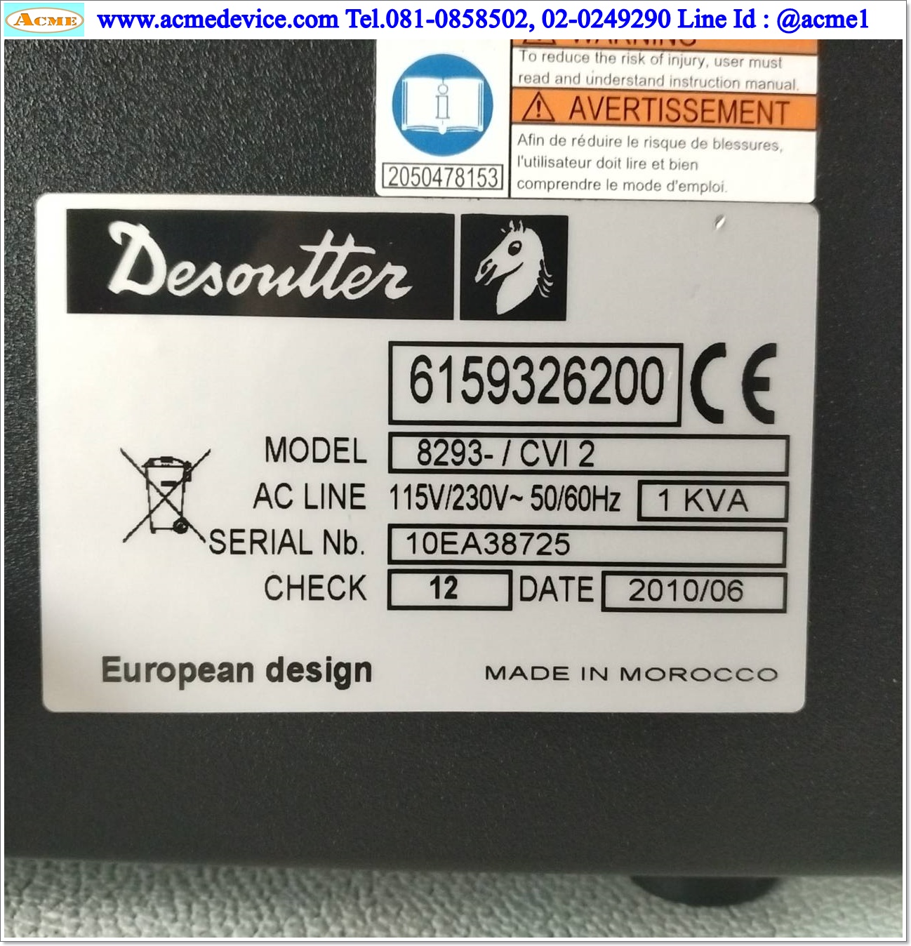 Auto Screw Desoutter รุ่น 8293, TWINCVI II & EM51-20J, Max. Torque 135 Nm., 115/230V, 1KVA