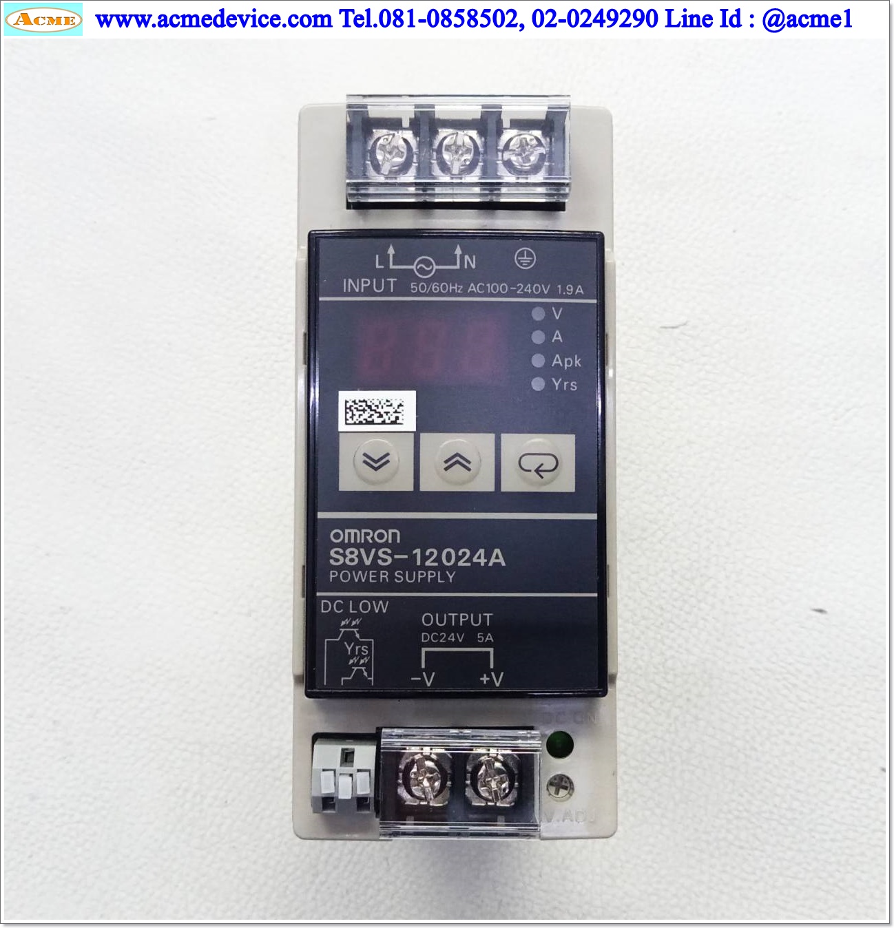 Power Supply Omron รุ่น S8VS-12024A, Output 24V, 5A, 120W