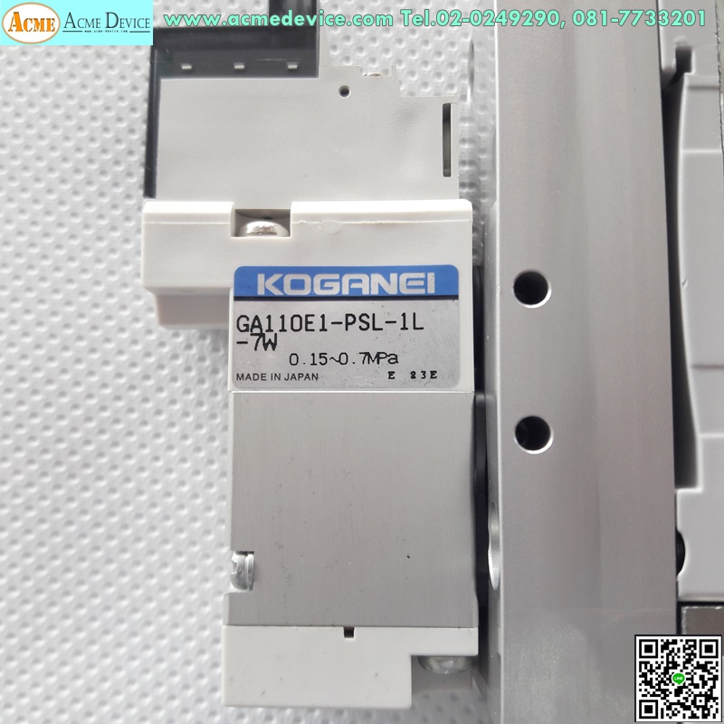 Solenoid valve Koganei รุ่น PB24C-38W, -100KPa-0.6MPa+GA110E1-PSL-1L-7W, 0.15-0.7MPa