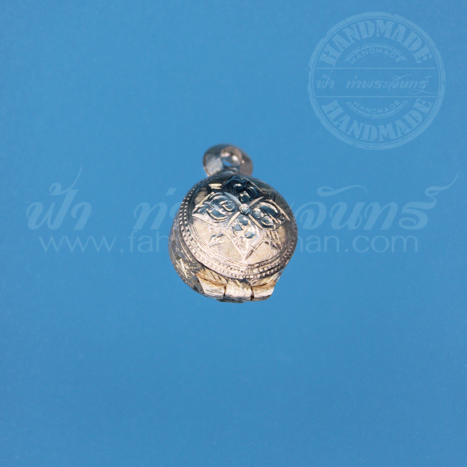 ตลับลูกอม ปิดหลัง เงินแกะลาย 92.5%