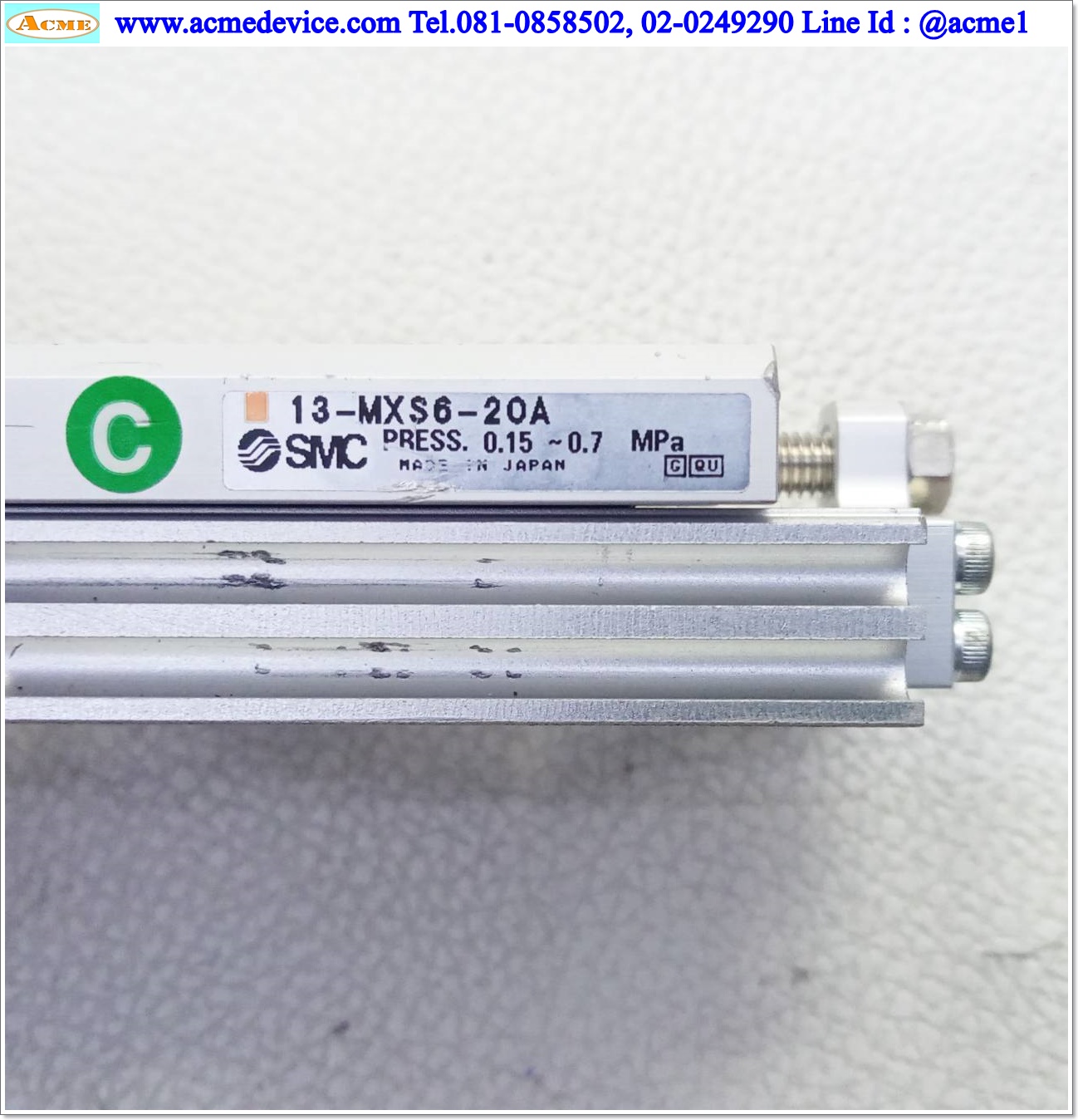 Guide Cylinder SMC รุ่น 13-MXS6-20A, Bore 6 mm, Stroke 20 mm