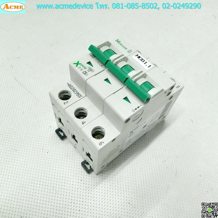 Breaker 3P Moeller รุ่น PLS6-C6/3-AS, 6A