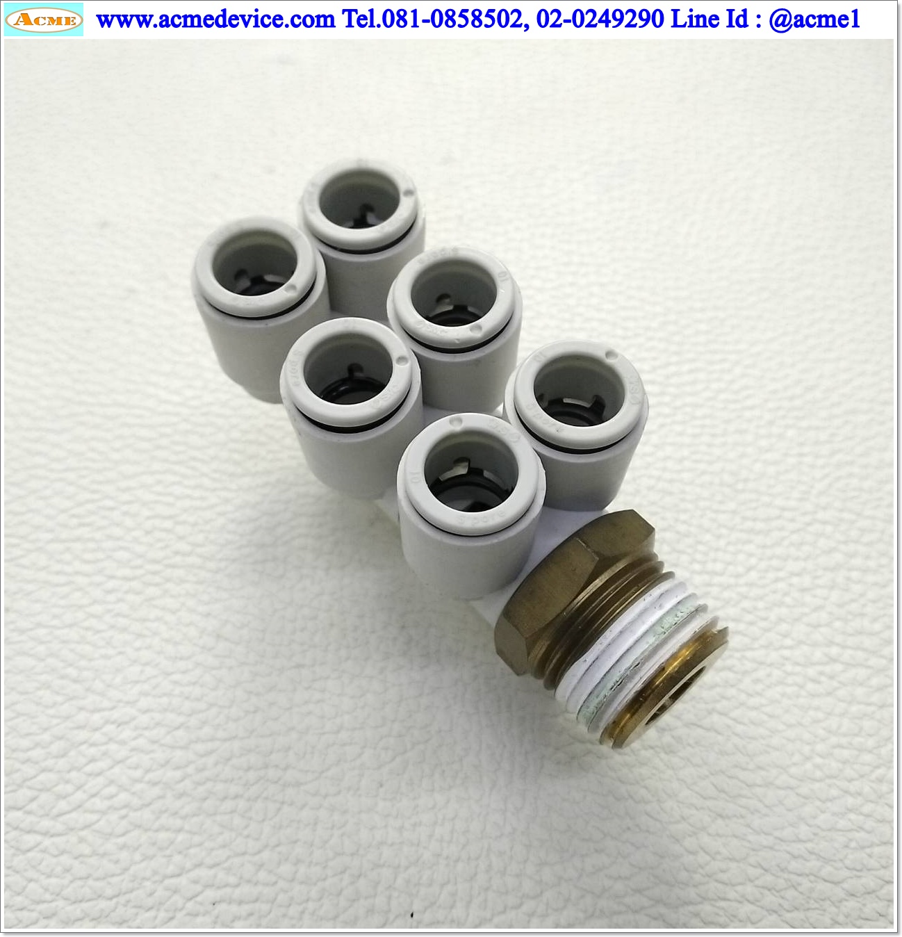 Fitting SMC รุ่น KQ2ZT10-04S, Triple Branch Universal, 1/2, สายลม 10 มม.