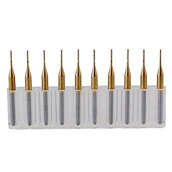 ดอกกัด PCB เคลือบไทเทเนียม 1.1 mm 10 PCS Tungsten Carbide Router Tool, Milling Metal Bushing
