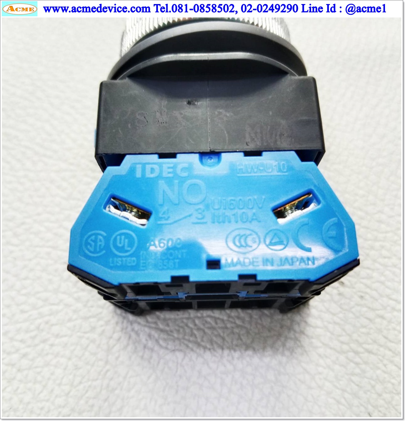 Pushbutton Switch Idec รุ่น ALN22210DNG, 1NO, 24V AC/DC, ขนาด 30 mm