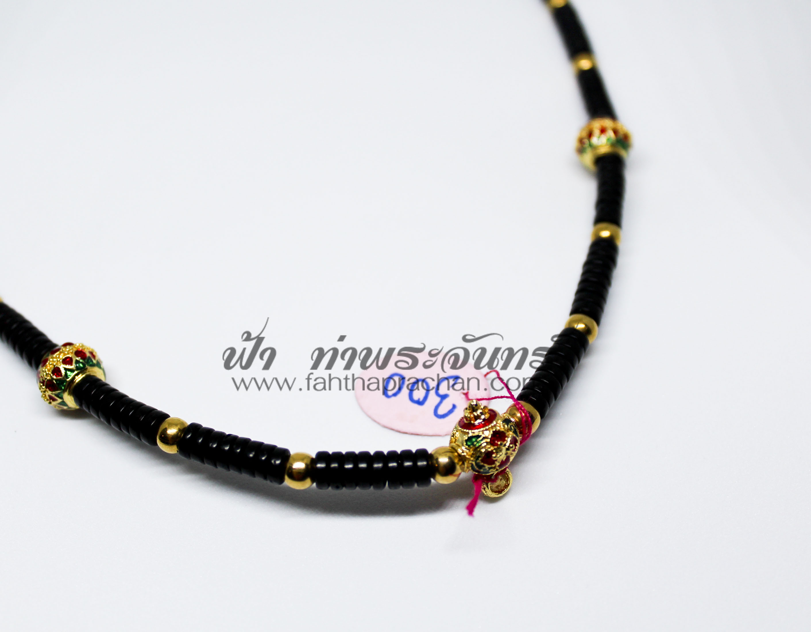 สร้อยกะลาตาเดียว คั่นเม็ดประคำทองไมครอน ลูกเล่น 3 เม็ด