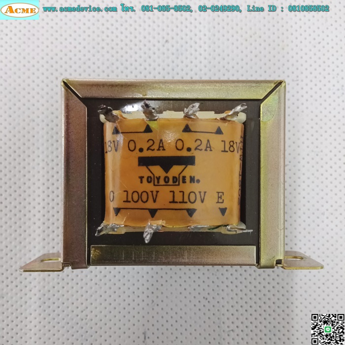 Transformer Toyoden รุ่น 110V/18V, 0.2A