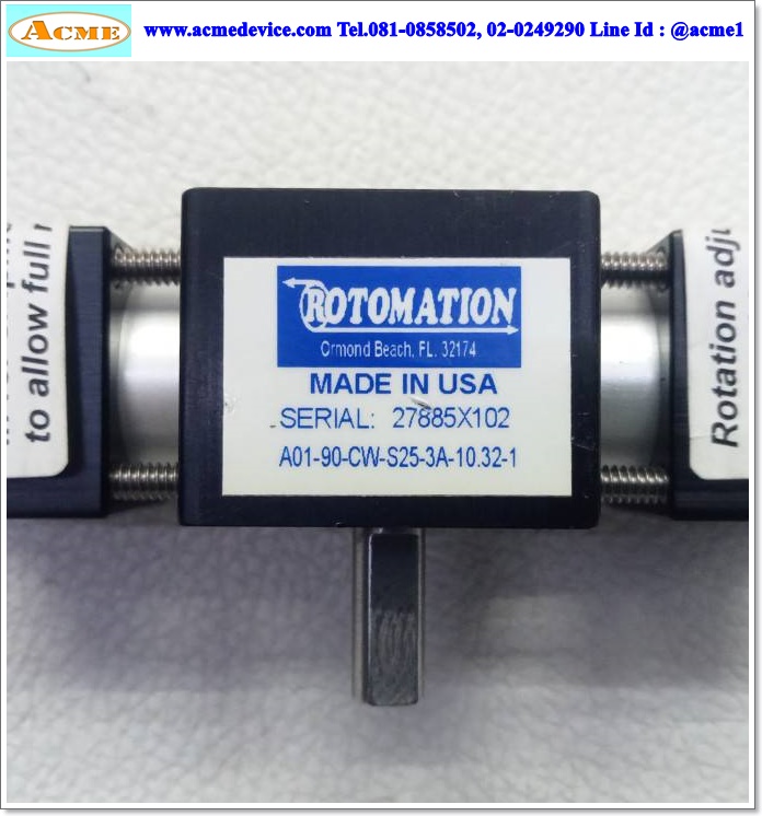 Rotary Actuator Rotomation รุ่น A01-90-CW-S25-3A-10.32-1, 90 องศา