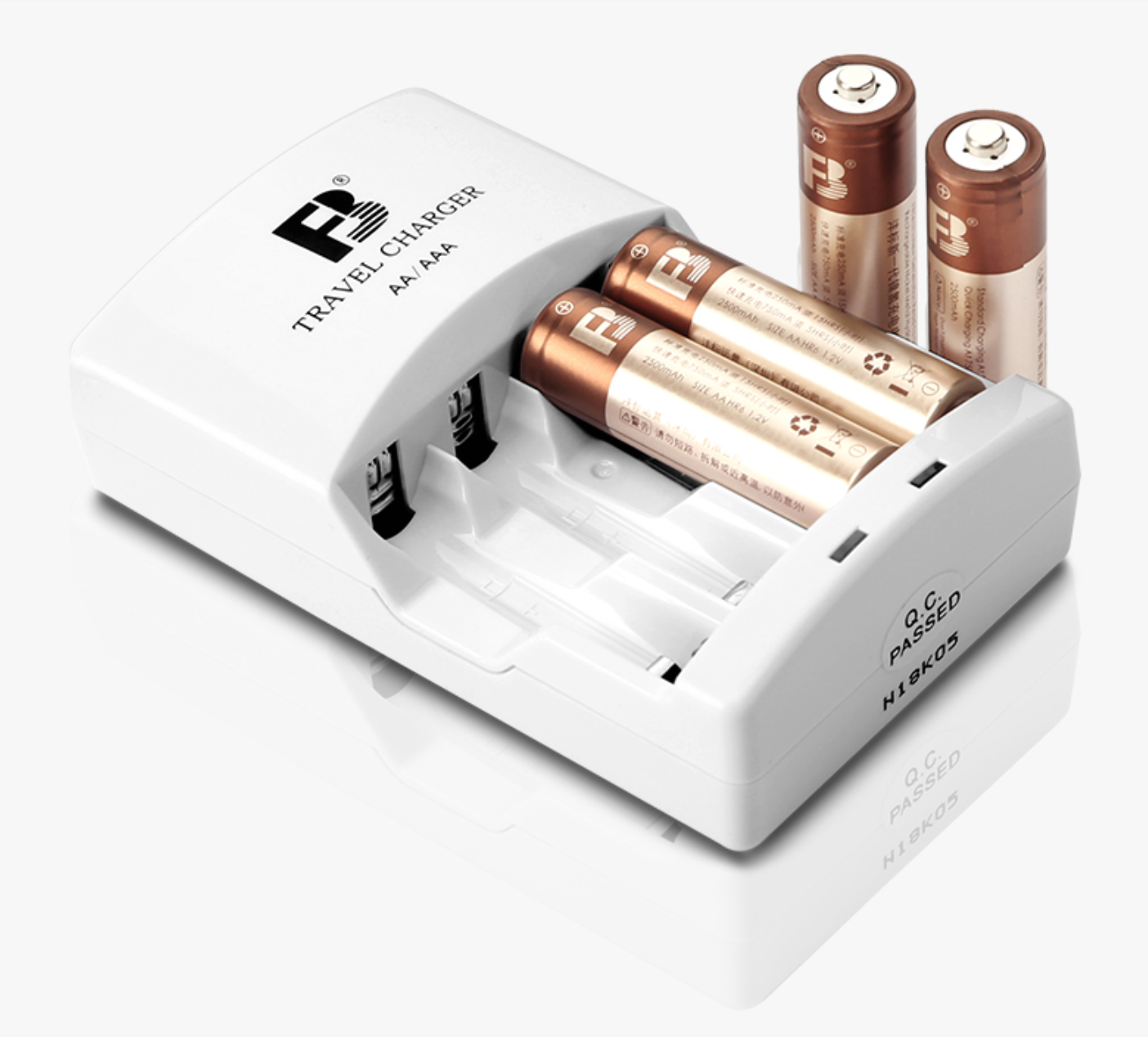 ถ่านชาร์จและแท่นชาร์จ AA ยี่ห้อ FB 2500mAh สำหรับใส่ไฟต่อเนื่อง หรือแฟลชถ่ายภาพ