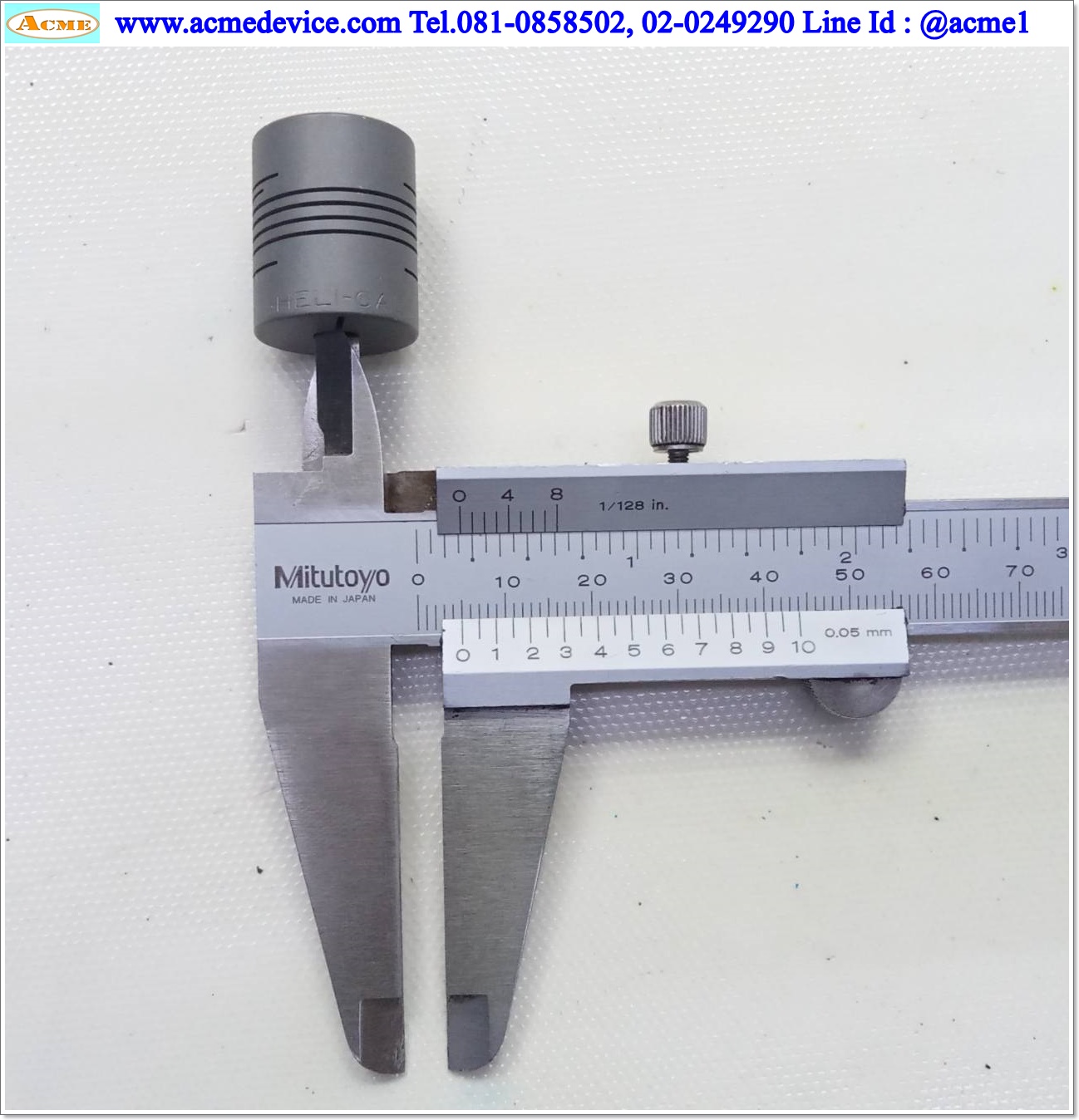 Coupling HELICAL ขนาด ID 5/6mm, OD 18mm, L 22mm, Aluminum, ACRM075-6mm-6mm