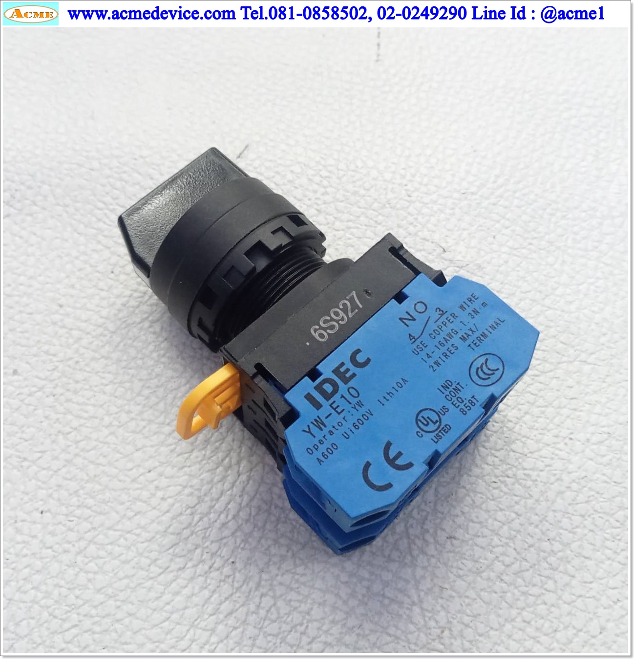 Selector Switch Idec รุ่น YW1S-3E20, 3 ทาง, 2NO