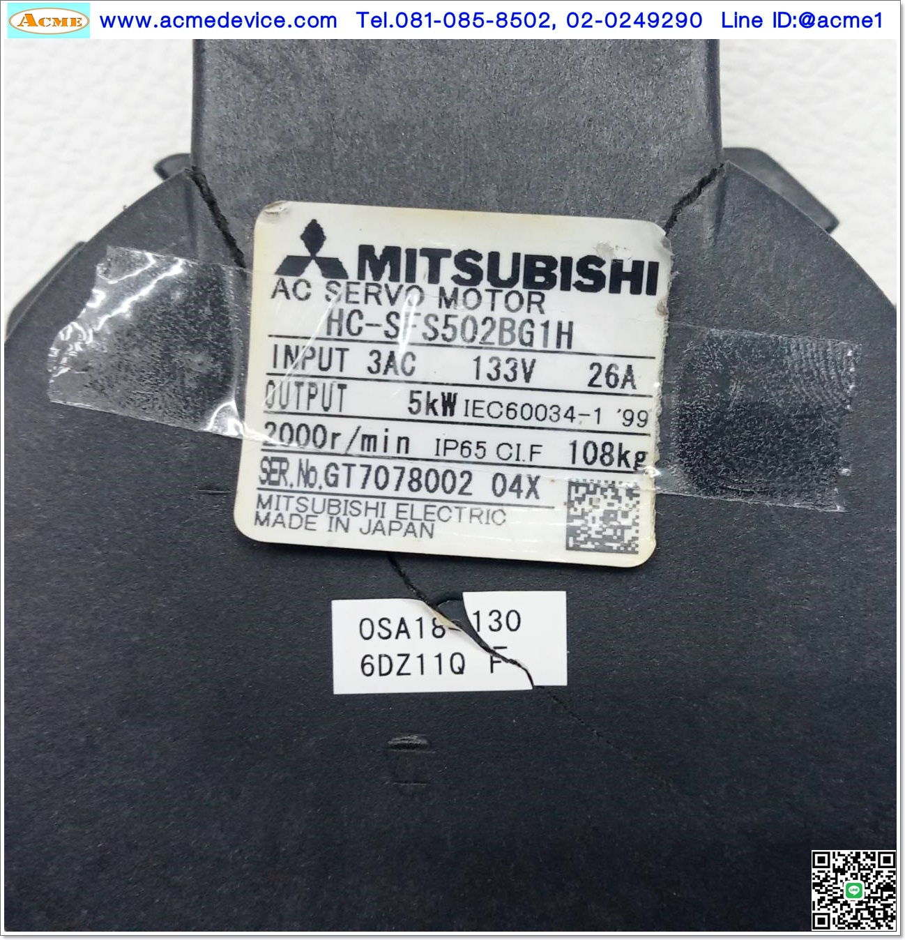 Encoder Servo Mitsubishi รุ่น OSA18-130, For HC-SFS502BG1H ,MR-J2S-500