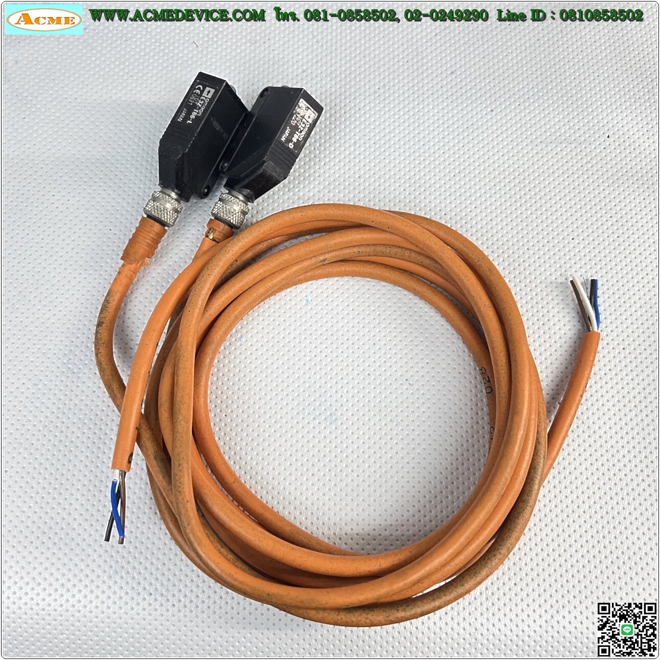 Photoelectric Omron รุ่น E3Z-T86-D + E3Z-T86L, ระยะ 15m, PNP (รับ-ส่ง)
