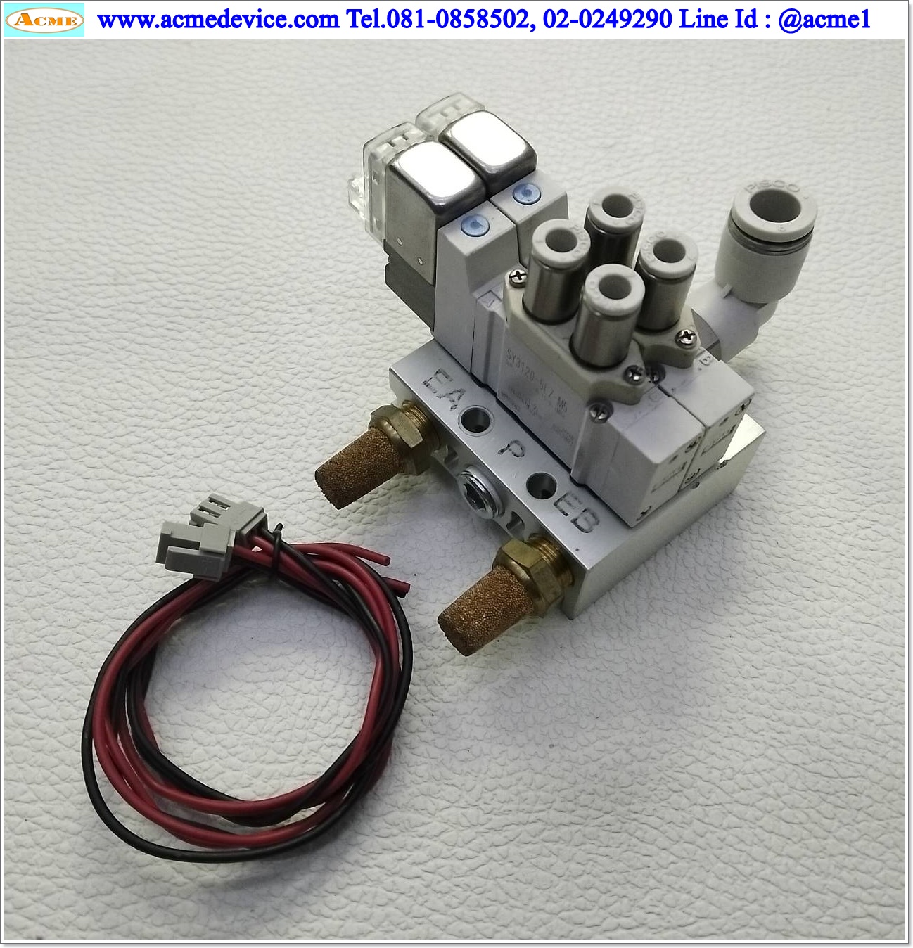 Solenoid Valve SMC รุ่น SY3120-5LZ-M5 (2), Coil 24 Vdc (สายลม 4 มม.)