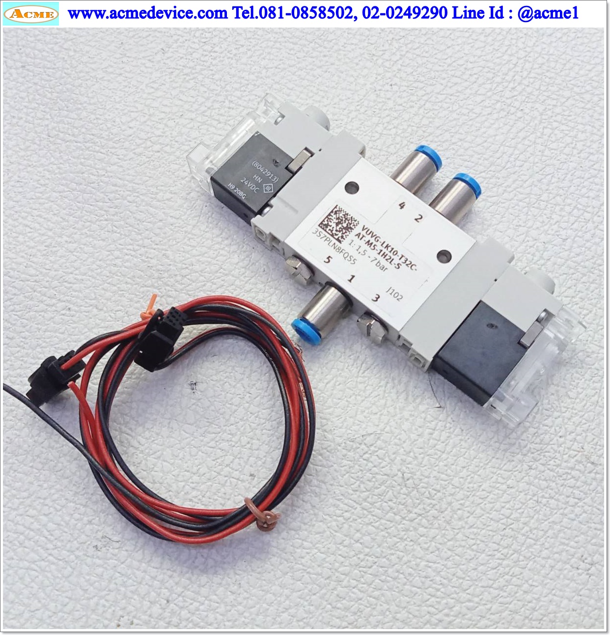 Solenoid Valve Festo รุ่น VUVG-LK10-T32C-AT-M5-1H2L-S, 2x3/2, 24Vdc