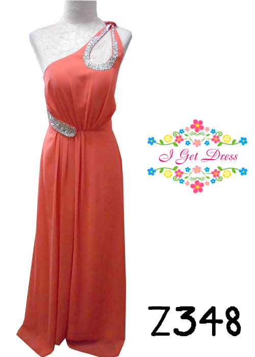 ราตรียาวสีส้มแตงโม(ฟรีไซส์)