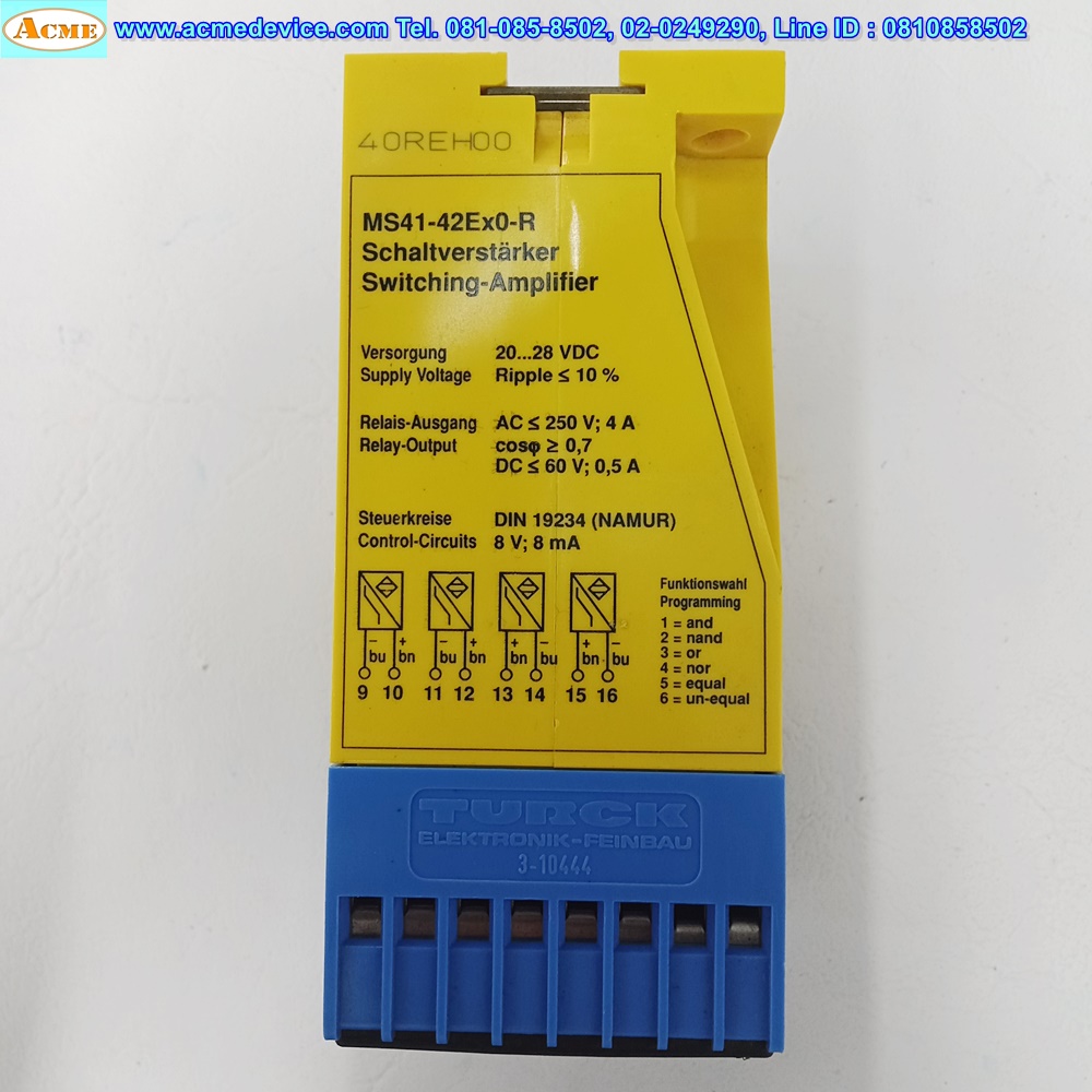 Safety Relay Turck รุ่น MS41-42Ex0-R