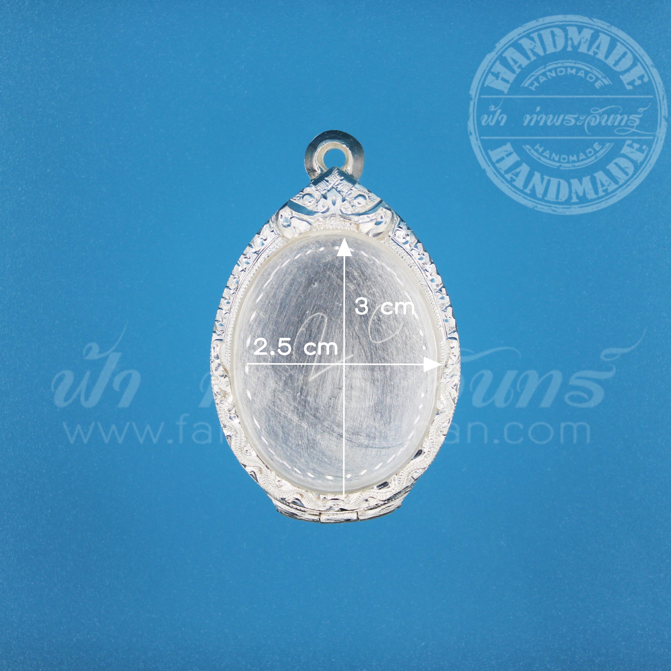 ตลับเหรียญไข่ ปิดหลัง เงินแกะลาย 92.5%