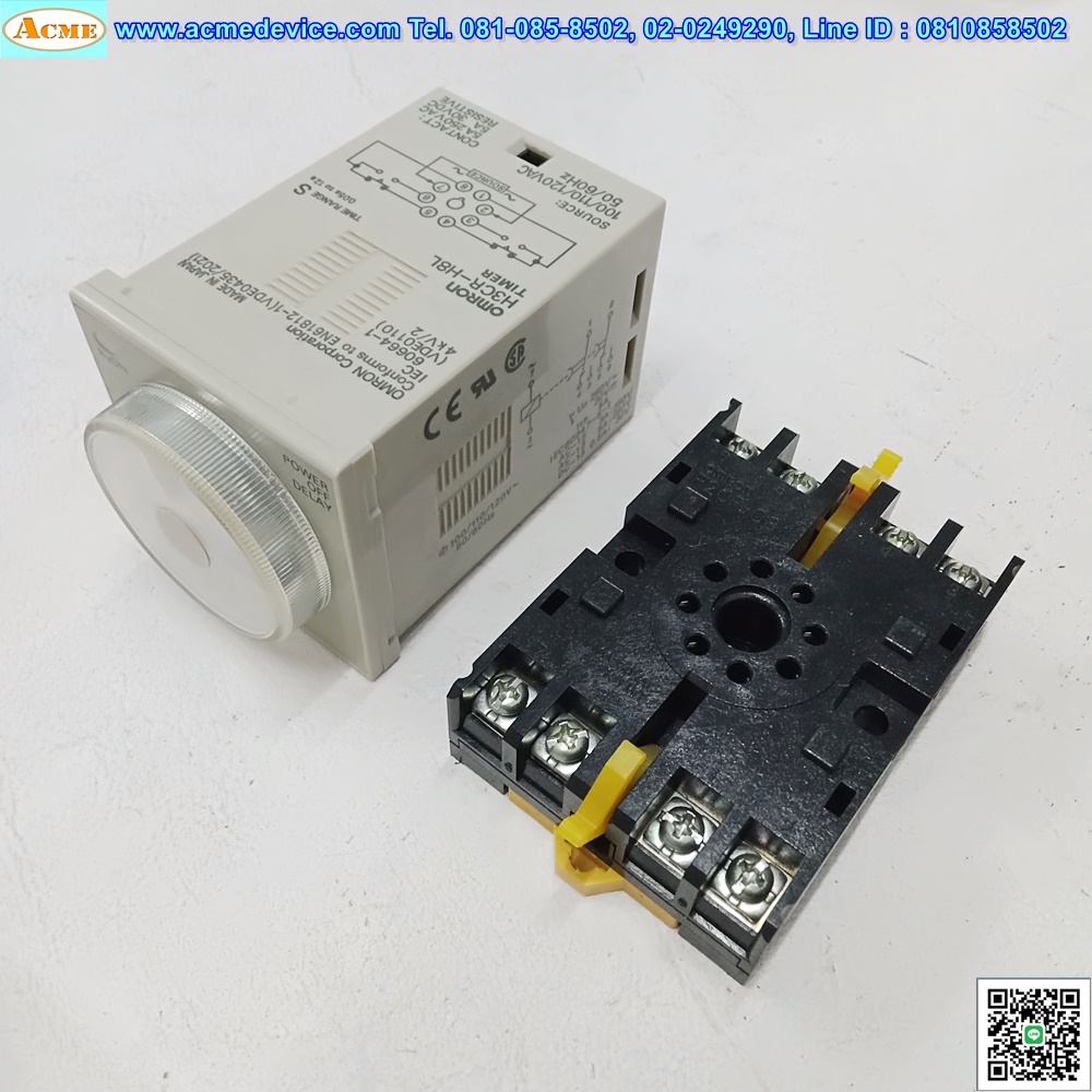 Timer Omron รุ่น H3CR-H8L, 0.05s-12s, 100/120Vac