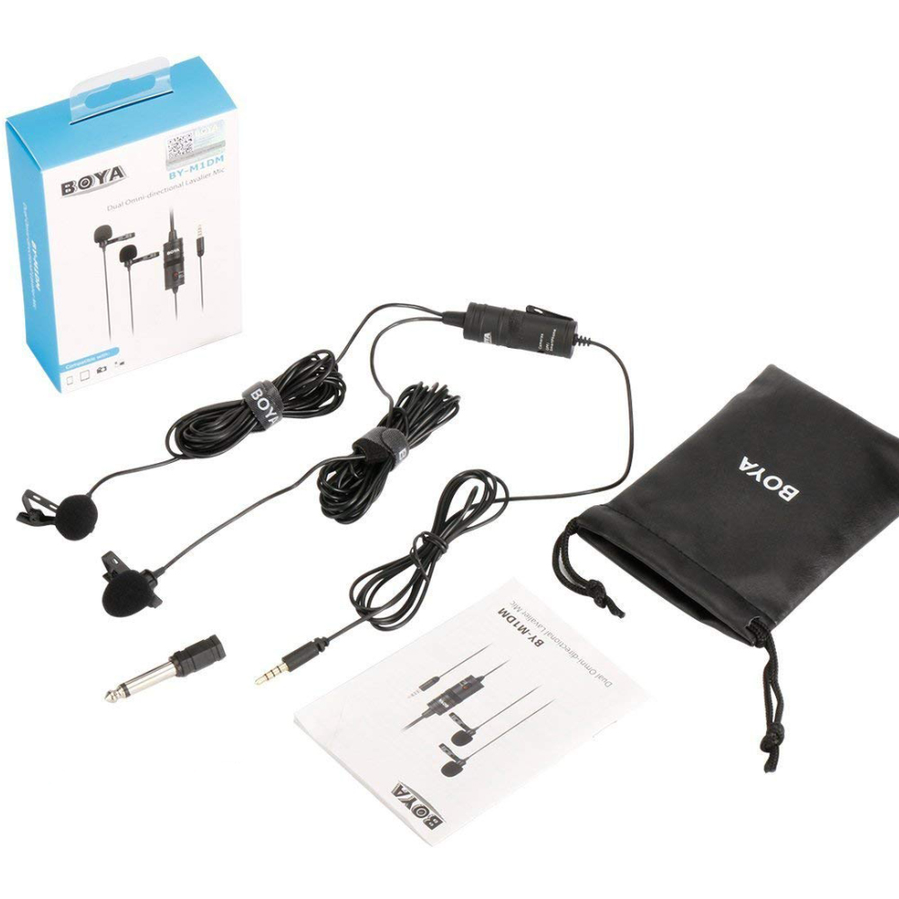 Microphone BOYA BY-M1DM Dual Omni-Directional Lavalier Mic รับประกันศูนย์ไทย 1 ปี