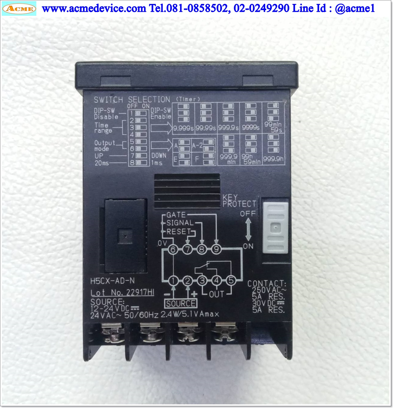 Timer Omron รุ่น H5CX-AD-N, 4 Digit, 12-24Vdc, 0.001s to 9999h