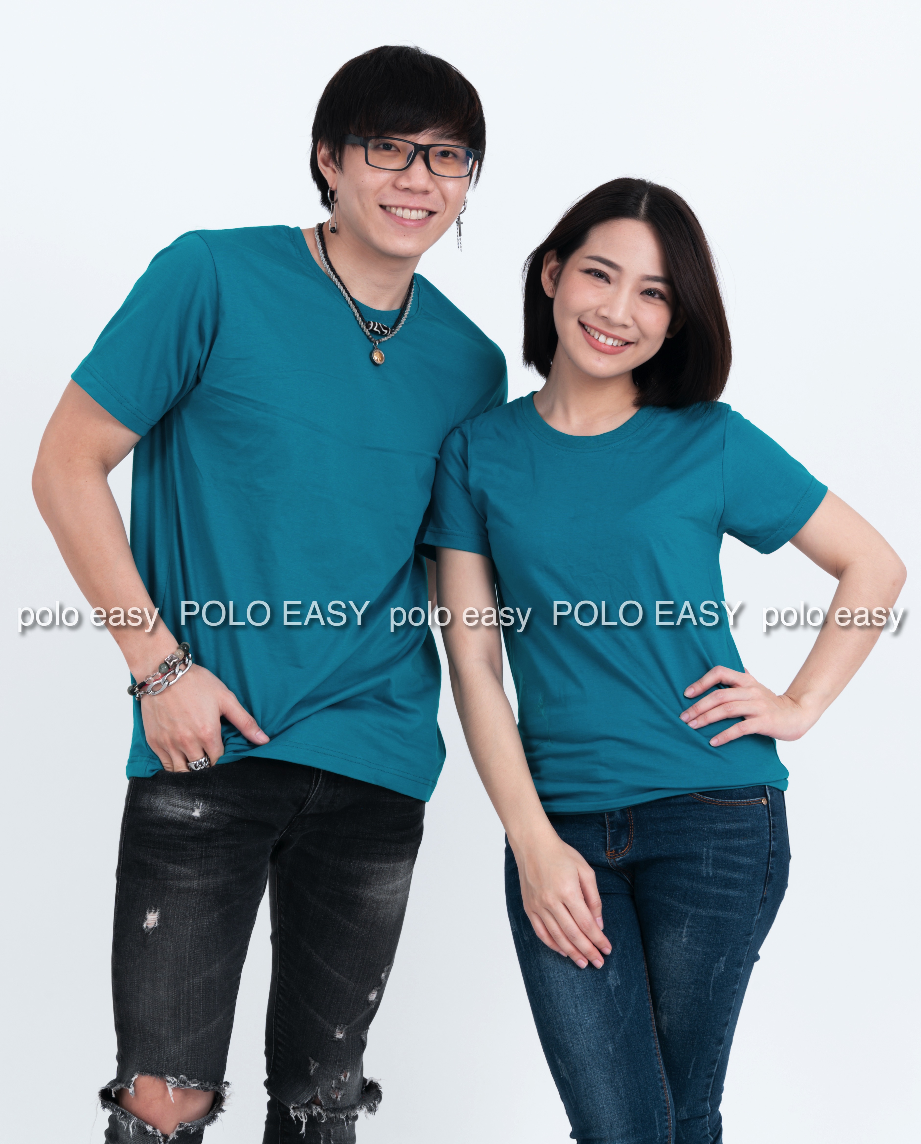 3XL เสื้อยืด สีเขียวหยก คอกลม แขนสั้น Size 3XL