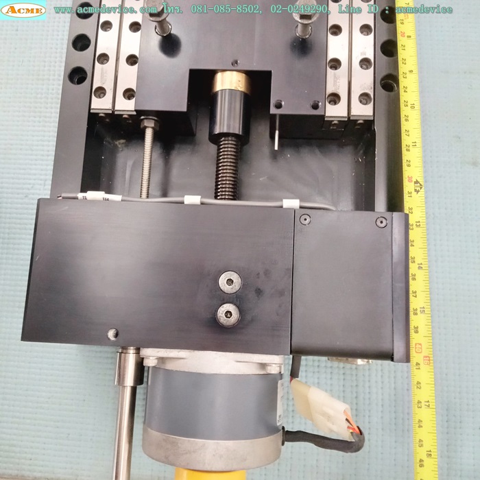 แกนสําเร็จรูป Reed Screw ??? รุ่น ???, ขนาด 235 mm x 410 mm, เพลาโต 16 mm, Stroke 100 mm, Pit 2 mm & Motor M2-3424-D
