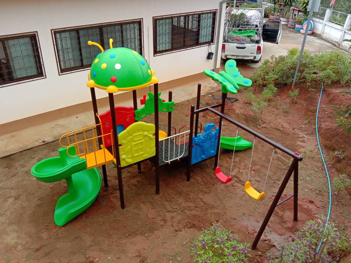 เครื่องเล่นสนาม ชุด เต่าทองนอนน้อย (สีเขียว) เครื่องเล่นสร้างความสุข